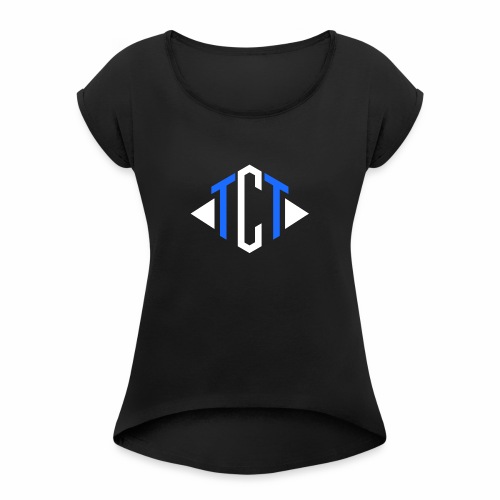 Team Clutch Team logo Blue and White - Women's T-Shirt with rolled up sleeves