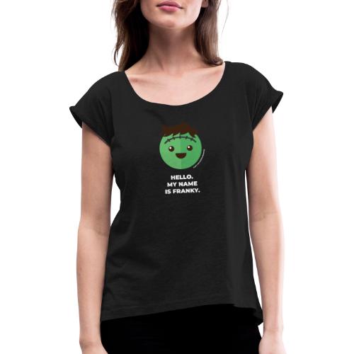 Frankenstein - Halloween Flirt Monster - Frauen T-Shirt mit gerollten Ärmeln