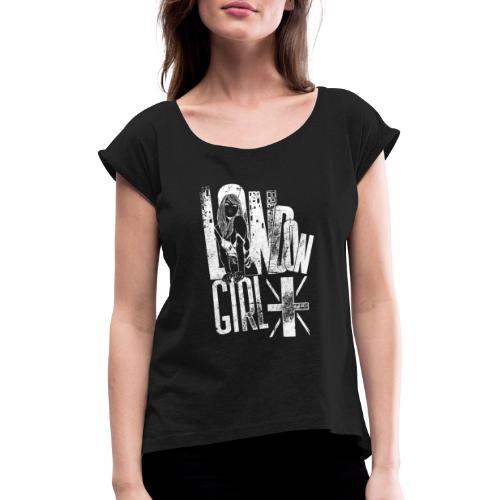 London Girl - Frauen T-Shirt mit gerollten Ärmeln
