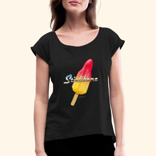 Eis am Stiel Rakete Stielikone | spassprediger - Frauen T-Shirt mit gerollten Ärmeln