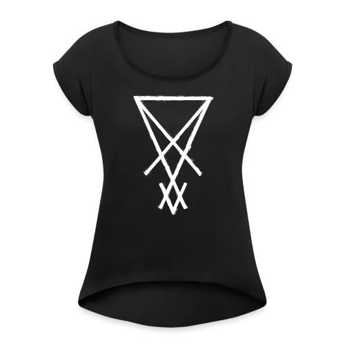 symbol lucifer sigil 1 - Women's T-Shirt with rolled up sleeves