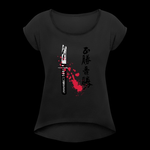 Katana-blod - Dame T-shirt med rulleærmer