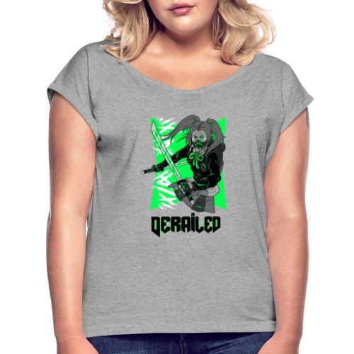 derailed ninja girl - Vrouwen T-shirt met opgerolde mouwen