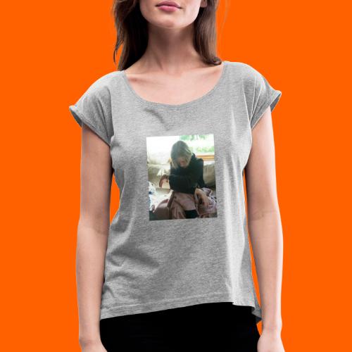 KönniRoope - Naisten T-paita, jossa rullatut hihat