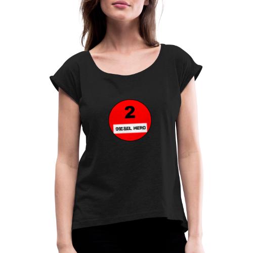 Diesel Hero Logo - Frauen T-Shirt mit gerollten Ärmeln