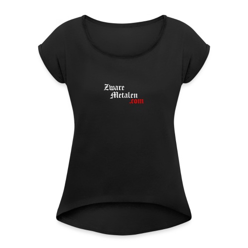 ZwareMetalen.com trapsgewijs - Vrouwen T-shirt met opgerolde mouwen