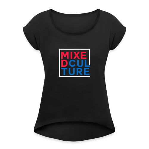 Mixed Culture Box White - Vrouwen T-shirt met opgerolde mouwen