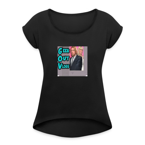 GeekOut Vlogs NES logo - Women's T-Shirt with rolled up sleeves