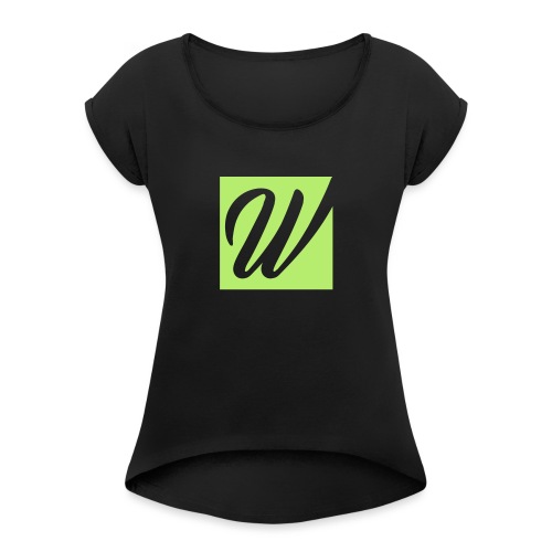 W only W!!!! - Frauen T-Shirt mit gerollten Ärmeln