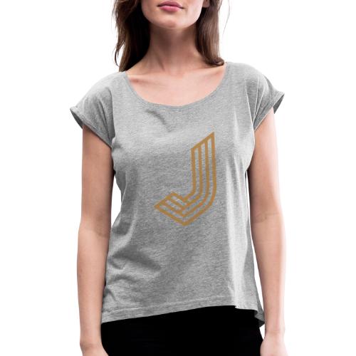 JurmalaJ - Frauen T-Shirt mit gerollten Ärmeln