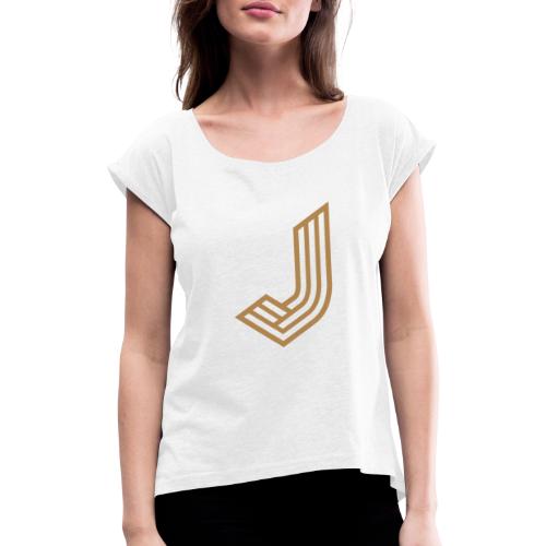 JurmalaJ - Frauen T-Shirt mit gerollten Ärmeln