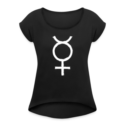 symbol mercury 1 - Frauen T-Shirt mit gerollten Ärmeln
