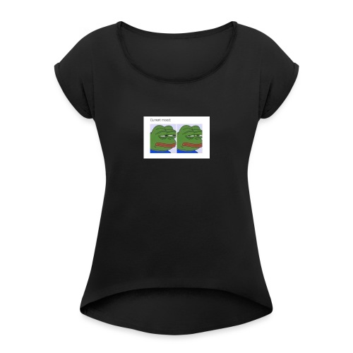 Depressed Froggo // Current Mood - Women's T-Shirt with rolled up sleeves