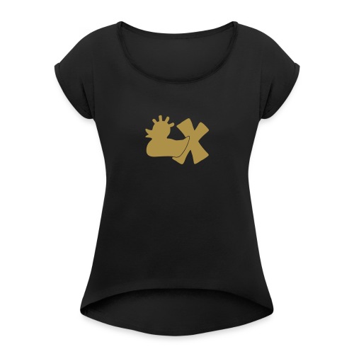 PunkEnte mit X v3.3 klein - Frauen T-Shirt mit gerollten Ärmeln