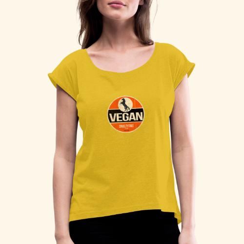 VEGAN Prancing Horse - Women's T-Shirt with rolled up sleeves