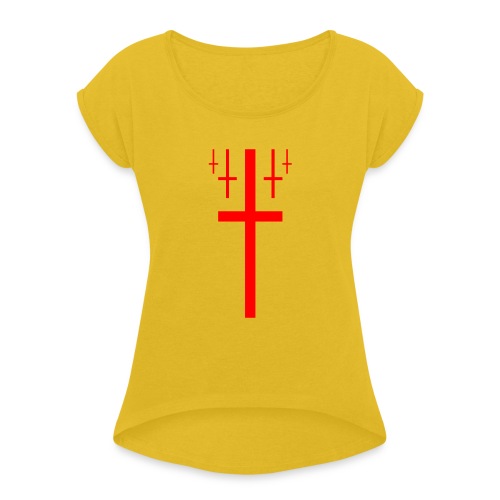cross christus god jesus - Women's T-Shirt with rolled up sleeves