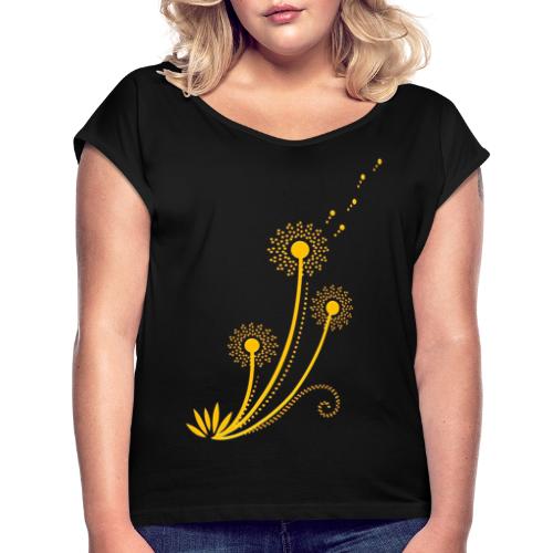 Pusteblume, Löwenzahn, Blumen, Blume, Frühling - Frauen T-Shirt mit gerollten Ärmeln