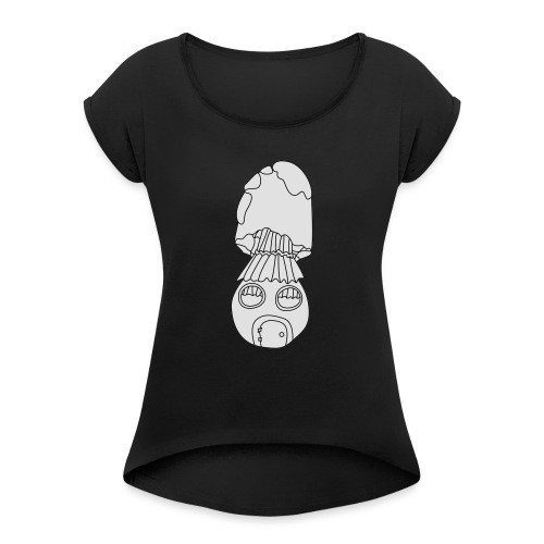 Pilzhaus - Frauen T-Shirt mit gerollten Ärmeln