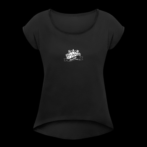 SamShaky - Naisten T-paita, jossa rullatut hihat