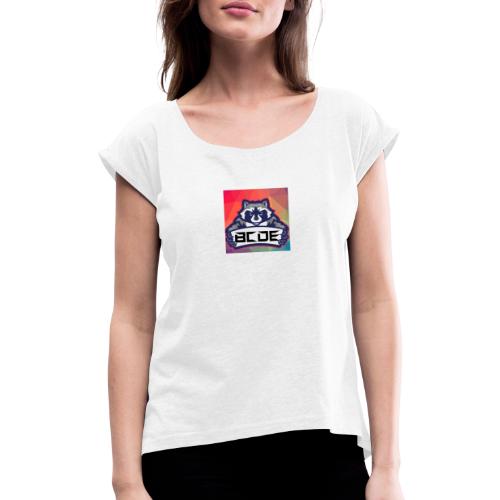bcde_logo - Frauen T-Shirt mit gerollten Ärmeln