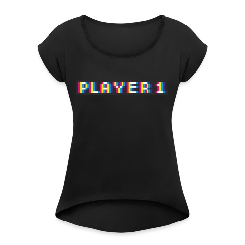 Partnerlook No. 2 (Player 1) - Farbe/colour - Frauen T-Shirt mit gerollten Ärmeln