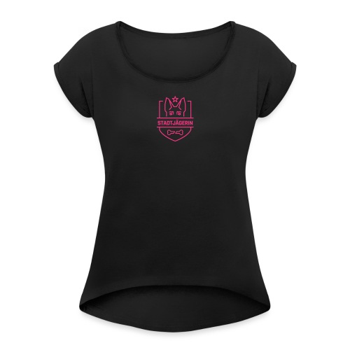 Stadtjägerin - Frauen T-Shirt mit gerollten Ärmeln