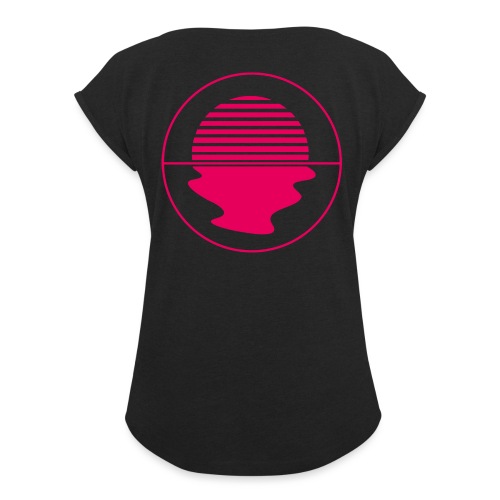 Noctunal Logo Hotpink - Vrouwen T-shirt met opgerolde mouwen