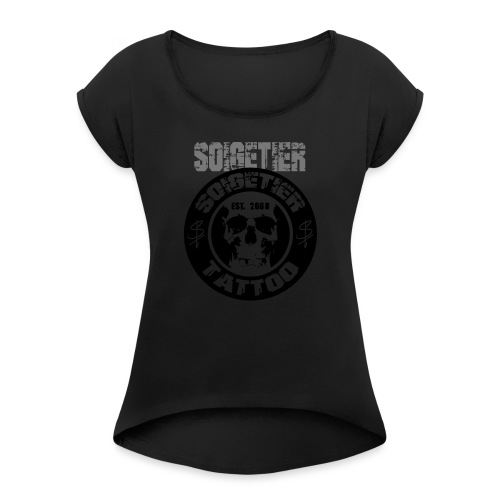 logo bad1 - Frauen T-Shirt mit gerollten Ärmeln