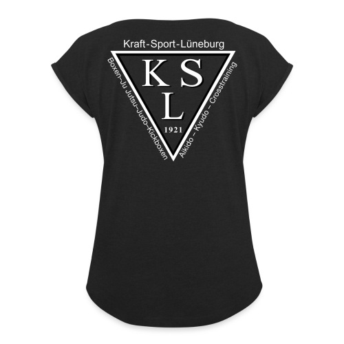 KSL Logo Back - Frauen T-Shirt mit gerollten Ärmeln