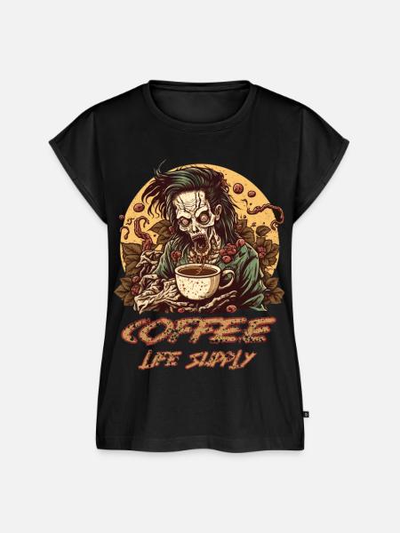 Kaffee ist mein Lebenselixier - Frauen Premium Bio Top - Schwarz