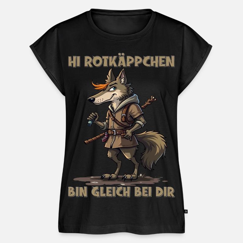 Rotkäppchen - Ich bin gleich bei Dir - deutsch - Frauen Premium Bio Top - Schwarz