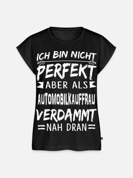 AUTOMOBILKAUFFRAU - Frauen Premium Bio Top - Schwarz