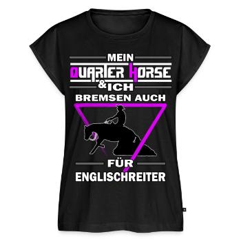 Mein Quarter Horse & ich Westernreiten Reining - Frauen Premium Bio Top - Schwarz - Vorne - AI Model Female 172 light (172cm)