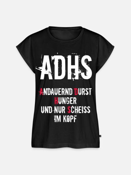 ADHS - Frauen Premium Bio Top - Schwarz