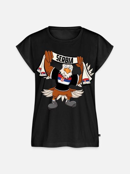 Serbien Adler - Frauen Premium Bio Top - Schwarz