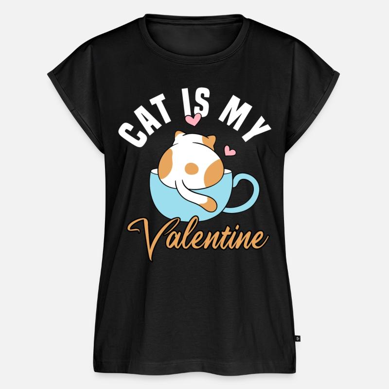 Le chat est mon Valentin - Haut bio Premium Femme - noir
