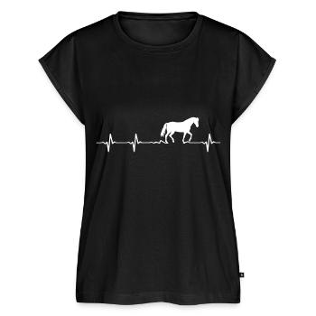 pferd - Frauen Premium Bio Top - Schwarz - Vorne - AI Model Female 172 light (172cm)