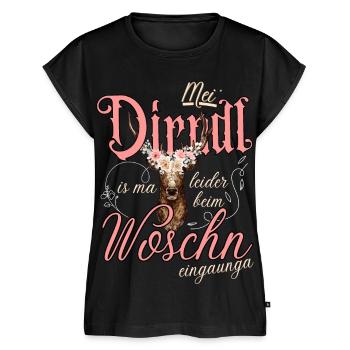 Dirndl Ersatz Shirt - Frauen Premium Bio Top - Schwarz - Vorne - AI Model Female 172 light (172cm)
