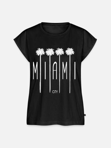 Miami Beach City - Frauen Premium Bio Top - Schwarz