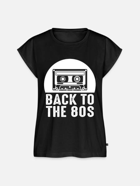80er Jahre - Frauen Premium Bio Top - Schwarz
