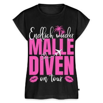 Mallorca Spruch Endlich Wieder Malle Diven On Tour - Frauen Premium Bio Top - Schwarz - Vorne - AI Model Female 172 light (172cm)