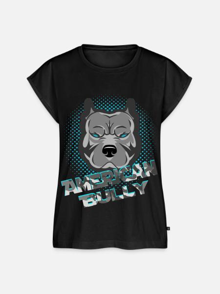 American Bully blue line Design - Frauen Premium Bio Top - Schwarz