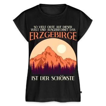 Erzgebirge Wandern Berge Erzgebirger - Frauen Premium Bio Top - Schwarz - Vorne - AI Model Female 172 light (172cm)