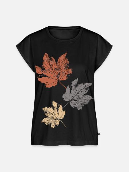 Bunte Herbstblätter Herbstlaub - Frauen Premium Bio Top - Schwarz
