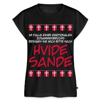 Hvide Sande Holmsland Klit Dänemark - Frauen Premium Bio Top - Schwarz - Vorne - AI Model Female 172 light (172cm)