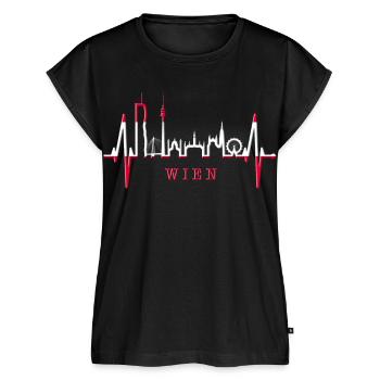 Wien Skyline Herzschlag Österreich Liebe Vienna - Frauen Premium Bio Top - Schwarz - Vorne - AI Model Female 172 light (172cm)