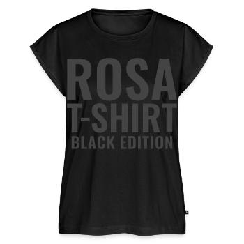 Rosa T-Shirt Black Edition - Frauen Premium Bio Top - Schwarz - Vorne - AI Model Female 172 light (172cm)