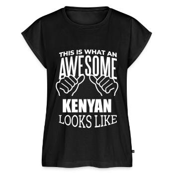 Kenya - Women’s Premium Organic Top - black - Front - AI Model Female 172 light (172cm)