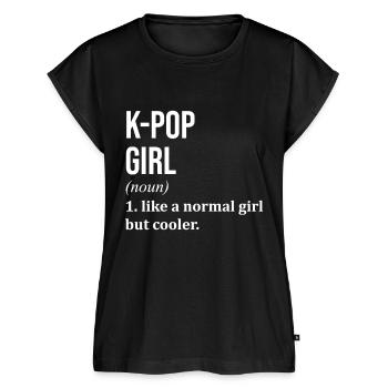 K Pop K Pop K Pop - Haut bio Premium Femme - noir - Devant - AI Model Female 172 light (172cm)