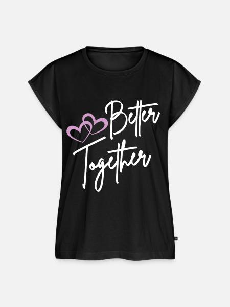 Better Together Drehbuch Herzen - Frauen Premium Bio Top - Schwarz